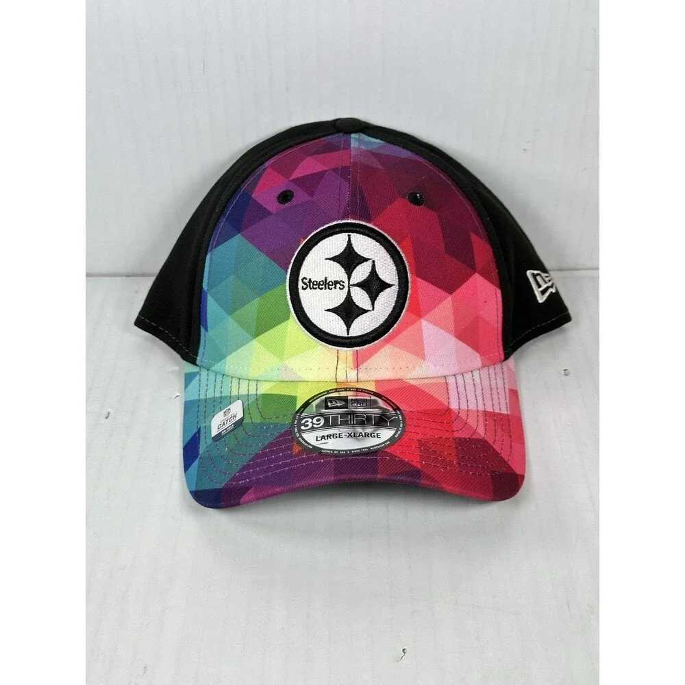 Size L/XL New Era Pittsburgh Steelers 39THIRTY Crucial Catch Flex Fit Hat Cap